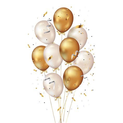 Globos Dorados Y Plateados Png Full Hd