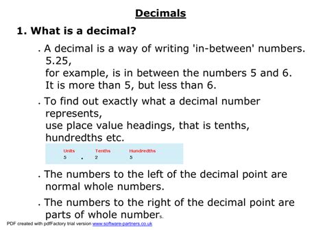 Decimal facts