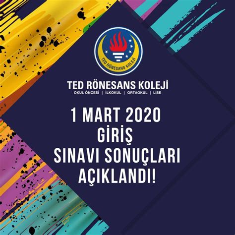 Giriş Sınavı Sonuçları Açıklandı TED RÖNESANS KOLEJİ