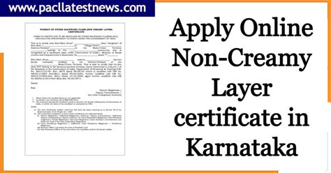 How To Get Non Creamy Layer Certificate Karnataka