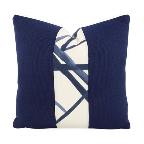 Navy Blue And White Striped Throw Pillow Cover 18x18 Etsy