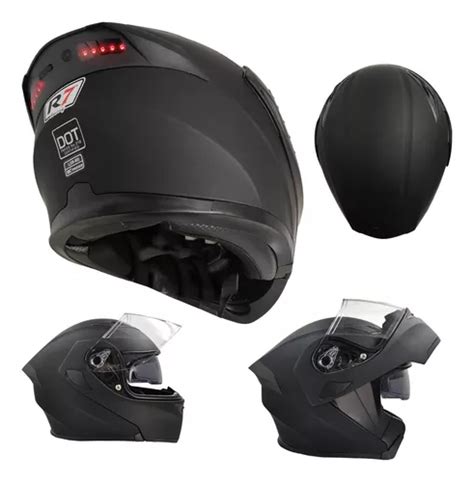 Casco Moto Abatible Luz Led Mate Certificado Dot Regalo R