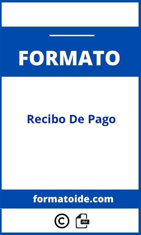 Formato Recibo De Pago Modelo Pdf Word