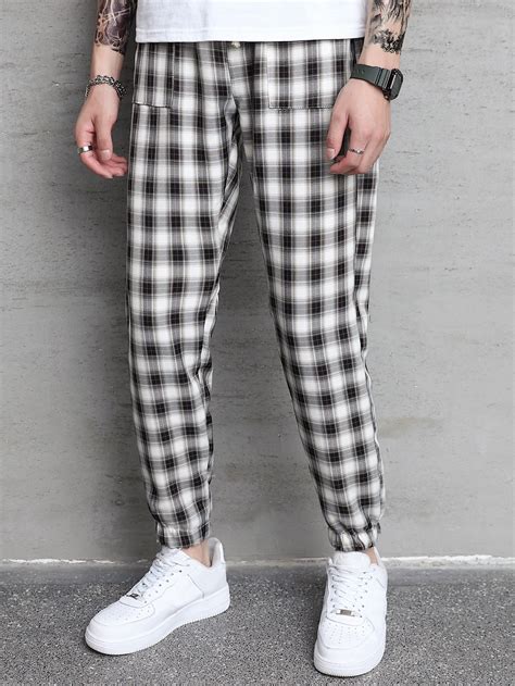 Manfinity Men Plaid Drawstring Waist Pants Shein Usa