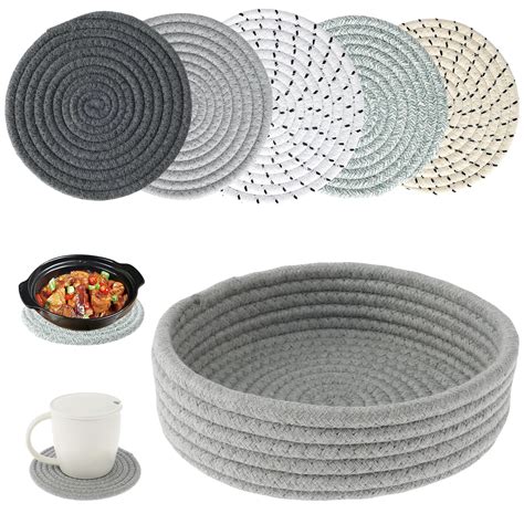 Jetcloudlive 7 Inch Trivets For Hot Dishes Hot Pots And Pans Thick Heat Resistant Large Coaster