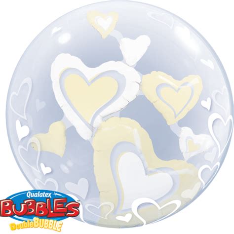 Double Bubble Ballon Herzen Creme Wei Cm Qualatex