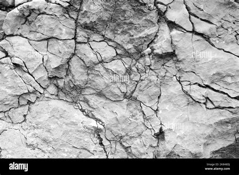 Rock Surface Cracked Crack Black And White Stock Photos Images Alamy