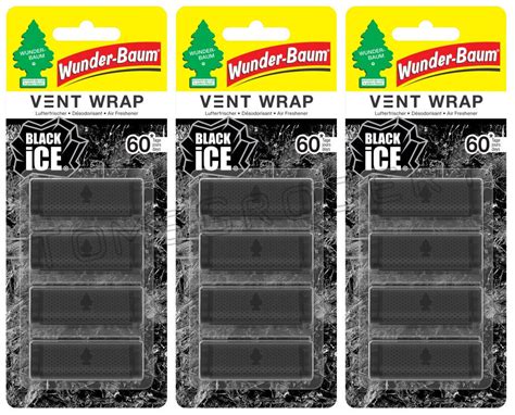 3 WUNDER BAUM VENT WRAP BLACK ICE Discreet Car Air Fresheners EBay