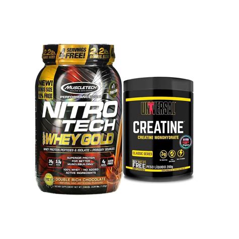 Creatina Universal Gr Whey Gold Nitrotech Lbs Kg Combo