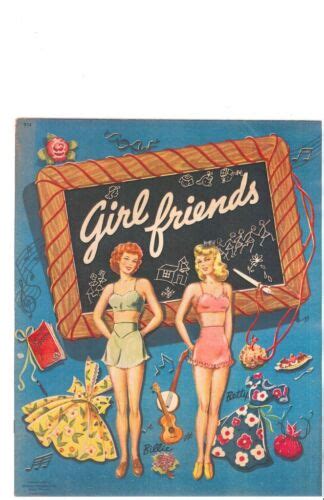 Vintage Uncut 1944 Girlfriends Paper Dolls Hd~laser Org Sz Reproduction