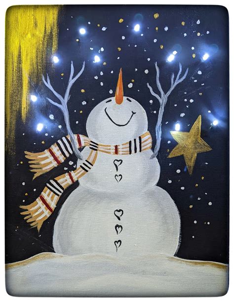 Starlit Snowman with Led Lights PAINTING KIT With Online - Etsy