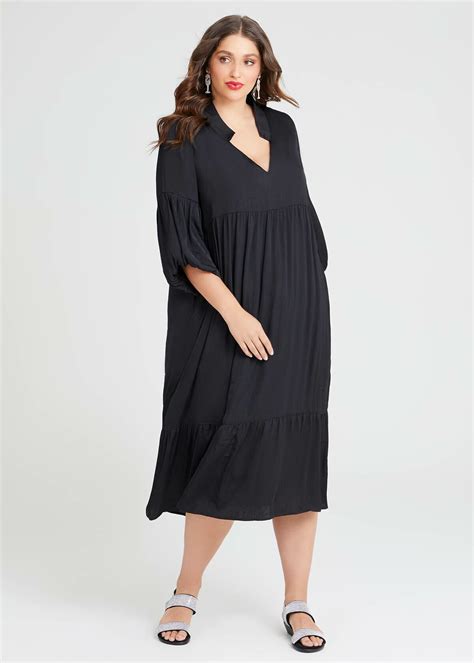 Shop Plus Size Luxe Party Perfect Boho Dress In Black Taking Shape Au