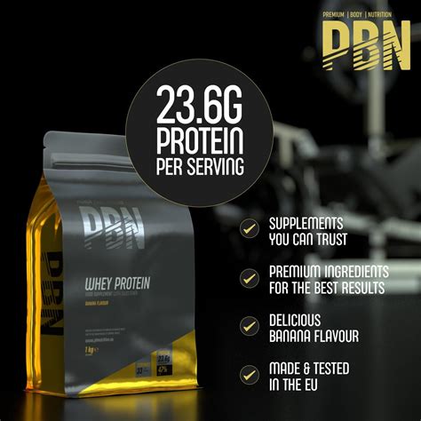 PBN Premium Body Nutrition Whey Protein 1kg New Improved Banana