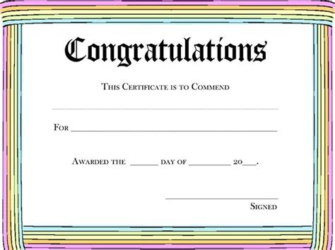 Free Printable Blank Award Certificate Templates