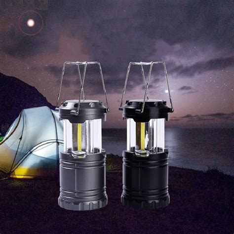 Mini portátil lâmpada de mão dobrável acampamento lanterna cob luzes