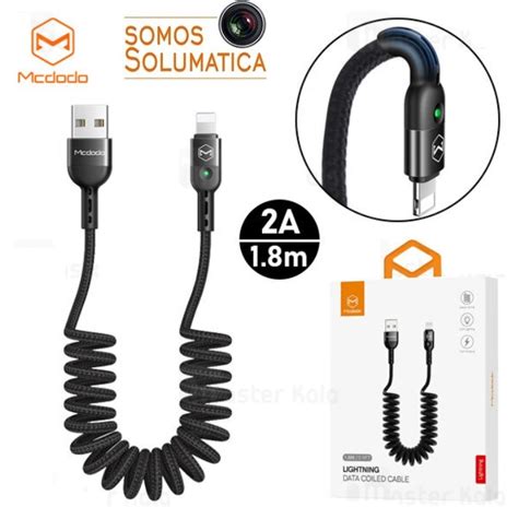 Cable Usb Lightning Carga Rapida Espiral Para Auto Mcdodo