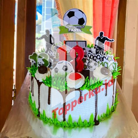 Jual Topper Cake Sepak Bola Topper Happy Birthday Tema Sepak Bola