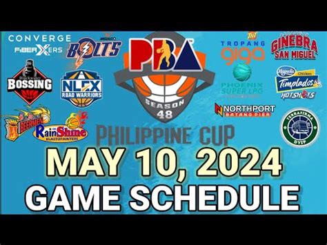 PBA Game Schedule May 10 2024 Quarterfinals PBA Philippine Cup