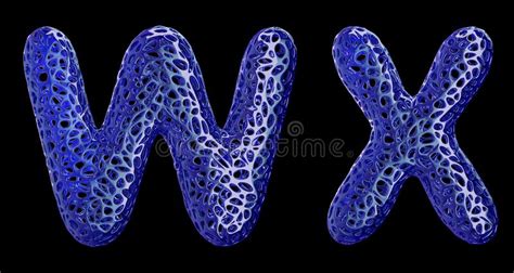 El Sistema Realista W X De Las Letras 3D Hizo Del Pl Stico Azul Stock