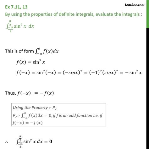 Ex Using Properties Of Definite Integrals Sin X Dx