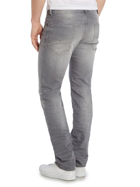 Diesel Buster 839n Tapered Fit Stretch Jeans In Gray For Men Lyst