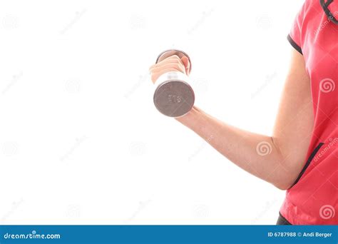 Female Curling Dumbbell Weight Stock Photo - Image of practice, athlete ...