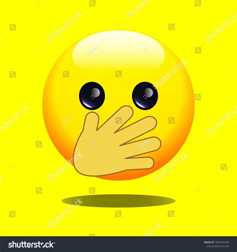 Emoji Hand Over Mouth Yellow Face Stock Vector (Royalty Free) 1842754189 | Shutterstock