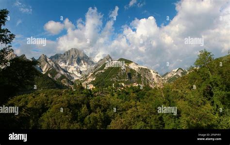 Aerial View Of Marble Quarry Canalgrande Alto Carrara Apuan Alps