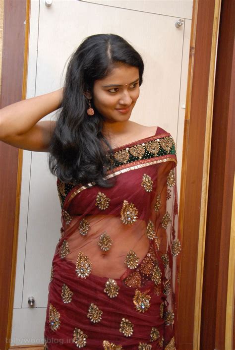 Cute Actress Kausalya Hot Photos In Transparent Saree