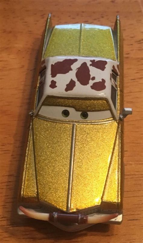 DISNEY PIXAR CARS TEX DINOCO GOLD CADILLAC COUPE DE VILLE 3 3/4 ...