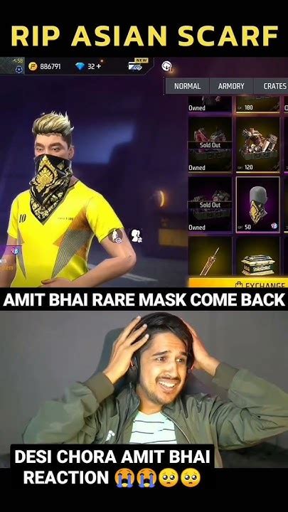 Desi Chora Amit Bhai Reaction Garena Return Rare Mask😭😭🥺para Samsung A4