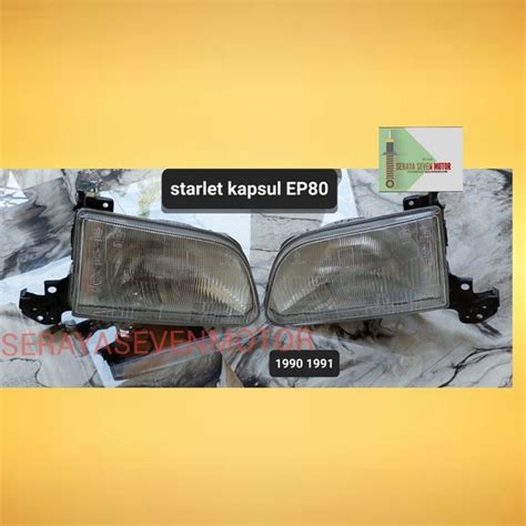 Jual Headlamp Head Lamp Lampu Depan Toyota Starlet Kapsul EP80 1990