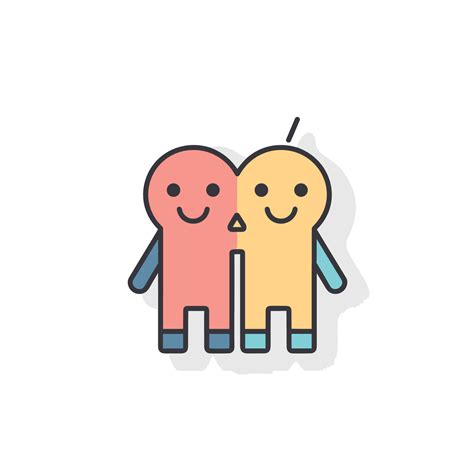 Vector of cartoon characters embracing in a heartwarming moment of love