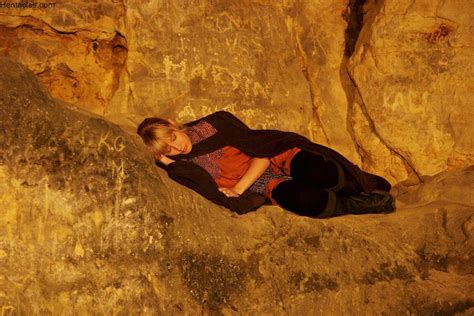 Blonde Girl Natalli Diangelo Having Fun In The Local Cave 15 Photos