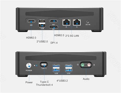 Мини-ПК V600 Alder Lake с портом Thunderbolt 4, двумя портами 2,5GbE ...