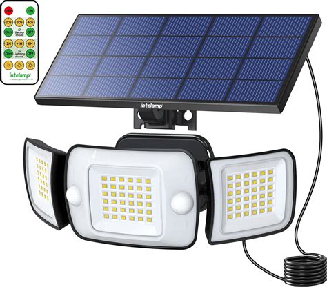 Intelamp Solar Lights Outdoor 3 Head Solar MotionSensor Lights For