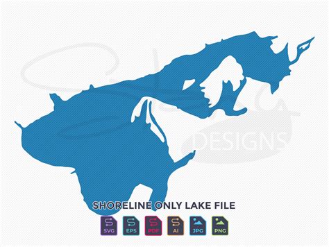 Delta Lake NY Shoreline Only Map Single Layer Svg Pdf Ai Eps Png Jpg
