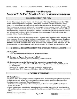 Fillable Online Consent Form University Of Michigan Fax Email Print