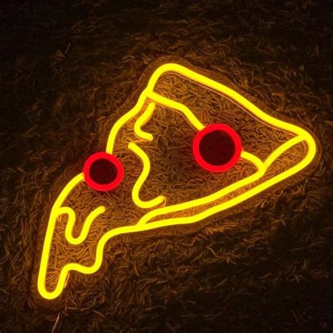 Pizza Slice Neon Sign Kitchen Neon Sign Pizzeria Neon Sign Etsy