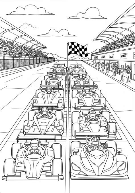 Carros De Corrida Para Colorir - 9
