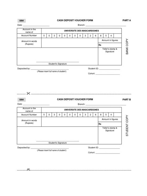 Cash Deposit Voucher Form | PDF | Service Industries | Institutional ... 