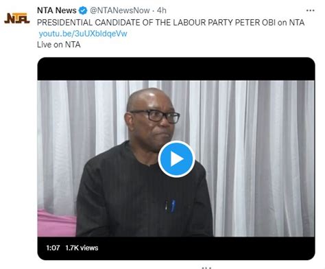 Video Of Peter Obis Interview On The Nta Today Politics Nigeria