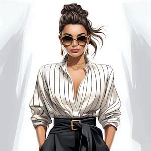 Boss Babe Fashion Clipart Boss Babe Digital Planner Illustration Set Minimalist Lady Boss