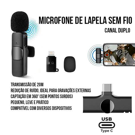 Microfone Sem Fio Profissional Presilha Tipo C H Maston