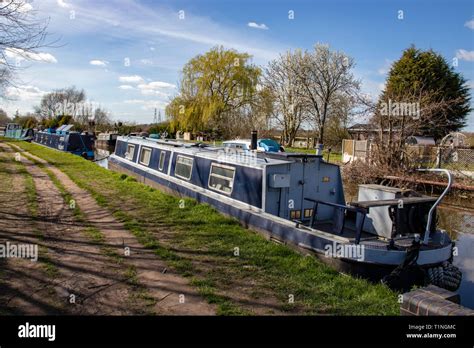 Canal Narrowboats On The Trent And Mersey Canal Near Mercia Marina