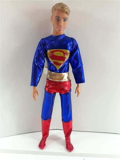 Superman Costume Handmade Ken Clothes Barbie Doll 12 Inch Etsy