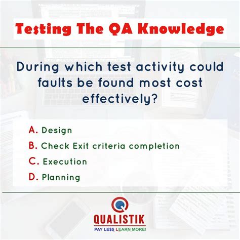 A Poster With The Words Testing The Qa Knowledge During Which Test