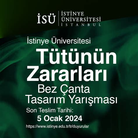 Istinye University Hazards Of Tobacco Cloth Bag Design Competition