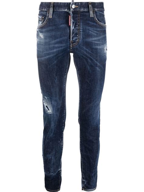 Dsquared Slim Fit Distressed Effect Jeans Farfetch