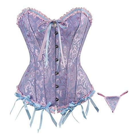 TrdSipl Renaissance Corset For Women Floral Trim Corset Lingerie Satin Boned Lace Strapless